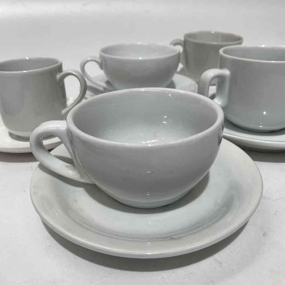 CUP & SAUCER (Assorted White Cafe Style)